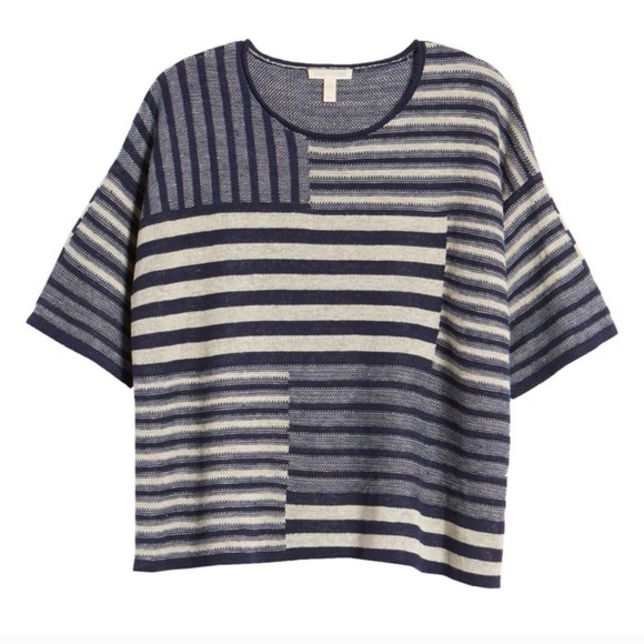 Eileen Fisher Tops - EILEEN FISHER | Denim Linen Round Neck Top XL